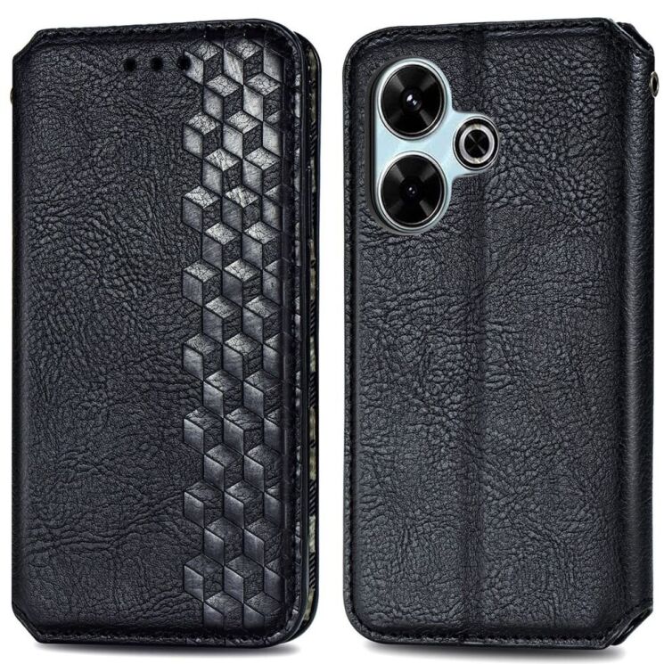 Чехол Deexe Rhombus Book для Xiaomi Redmi 13 - Black: фото 1 из 9