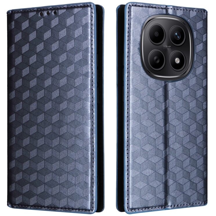 Чехол Deexe Rhombus Book для Xiaomi Redmi Note 15 (4G/5G) / Poco M8 - Blue: фото 1 из 8