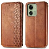 Чохол Deexe Rhombus Wallet для Motorola Edge 40 - Brown (335618Z)