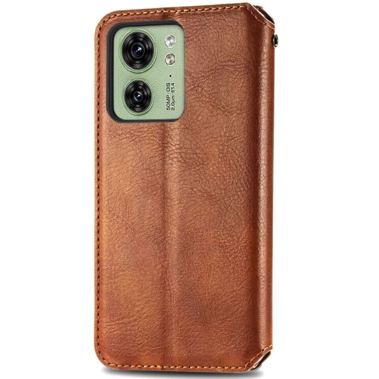 Чохол Deexe Rhombus Wallet для Motorola Edge 40 - Brown: фото 5 з 6