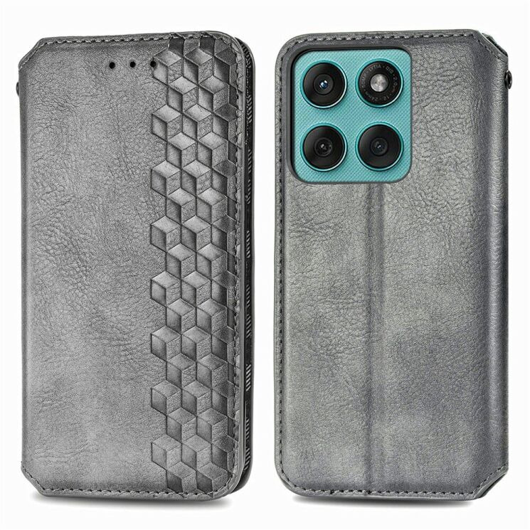 Чехол Deexe Rhombus Wallet для Motorola Moto G17 Power / G15 Power / G15 - Grey (408425H) Чехол Deexe Rhombus Wallet для Motorola Moto G17 Power / G15 Power / G15 - Grey: фото 1 из 6