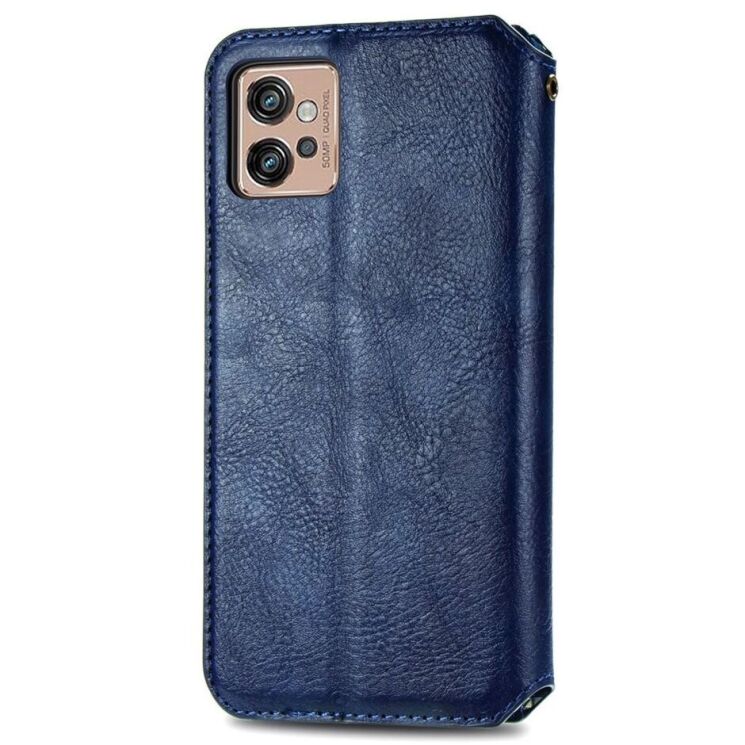 Чехол Deexe Rhombus Wallet для Motorola Moto G32 - Blue: фото 6 из 10