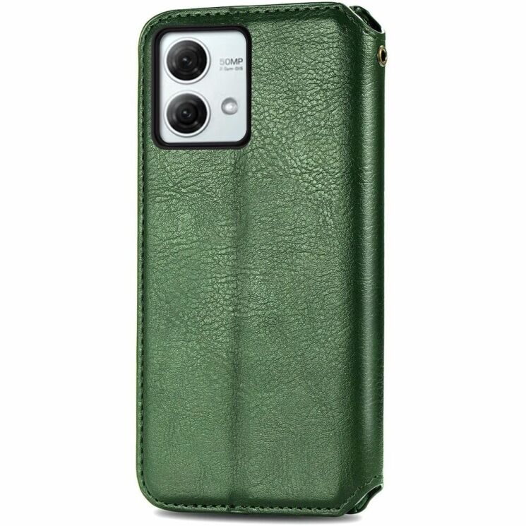Чехол Deexe Rhombus Wallet для Motorola Moto G84 - Green: фото 5 из 6