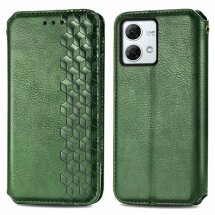 Чехол Deexe Rhombus Wallet для Motorola Moto G84 - Green: фото 1 из 6
