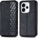 Чехол Deexe Rhombus Wallet для OPPO Reno 15 F/FS - Black (405841B). Фото 1 из 10
