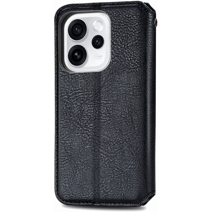 Чехол Deexe Rhombus Wallet для OPPO Reno 15 F/FS - Black: фото 6 из 10