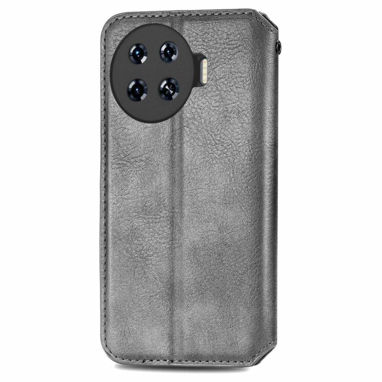 Чехол Deexe Rhombus Wallet для TECNO Spark 20 Pro+ - Grey: фото 5 из 6