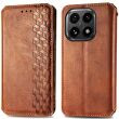 Чехол Deexe Rhombus Wallet для Xiaomi 15T - Brown (391054Z)