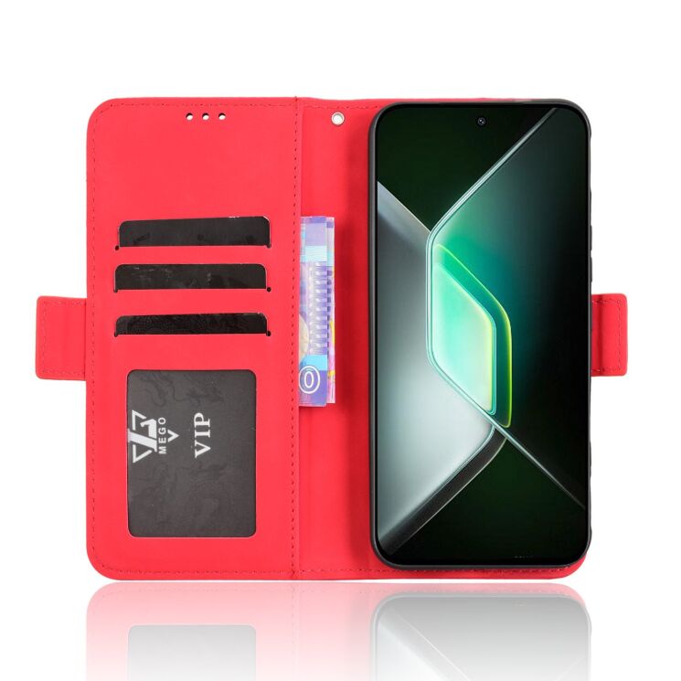 Чехол Deexe Wallet Stand для Infinix GT 30 Pro - Red: фото 5 из 15