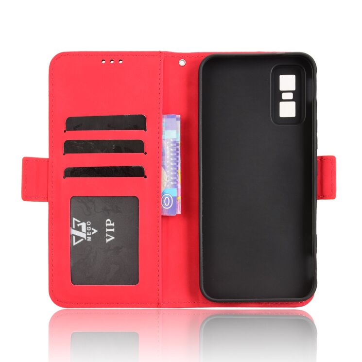 Чехол Deexe Wallet Stand для Infinix GT 30 Pro - Red: фото 4 из 15