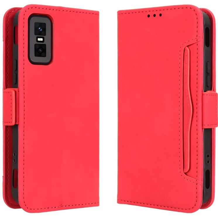 Чехол Deexe Wallet Stand для Infinix GT 30 Pro - Red: фото 1 из 15