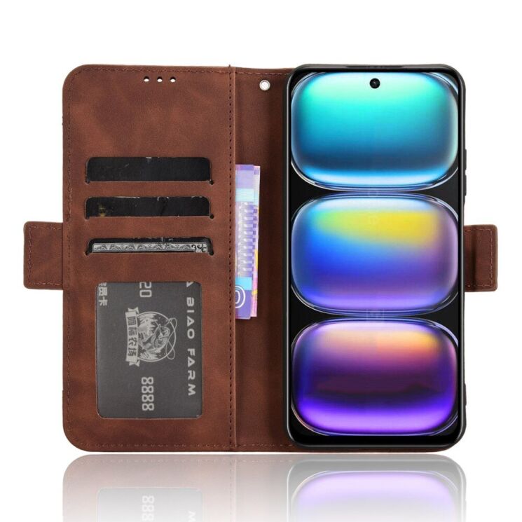 Чехол Deexe Wallet Stand для Infinix Hot 50 - Brown: фото 2 из 8