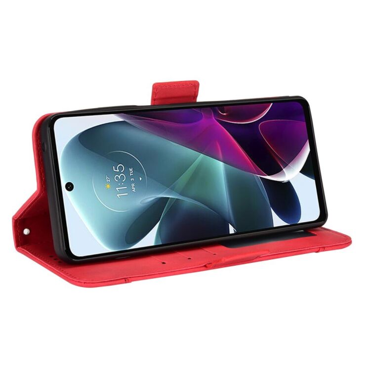 Чохол-книжка з кишеньками Deexe Wallet Stand для Motorola Moto G200 - Red: фото 5 з 7