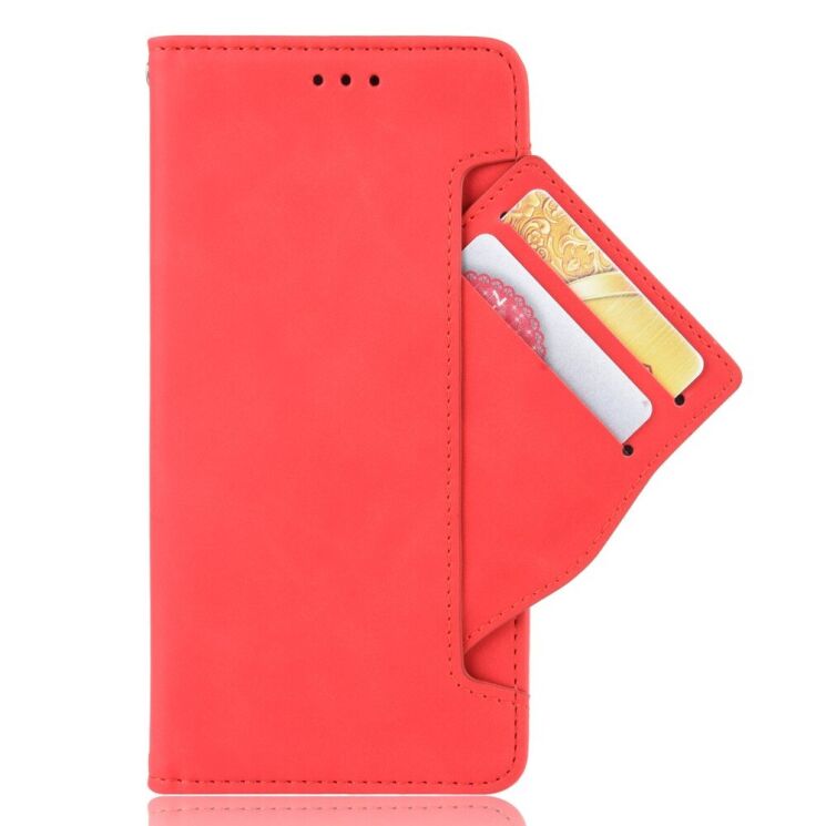 Чохол-книжка з кишеньками Deexe Wallet Stand для Motorola Moto G200 - Red: фото 2 з 7