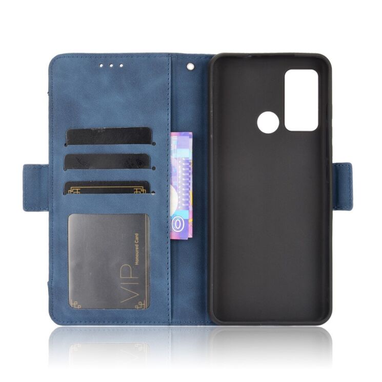 Чехол Deexe Wallet Stand для Motorola Moto G60 - Blue: фото 7 из 13