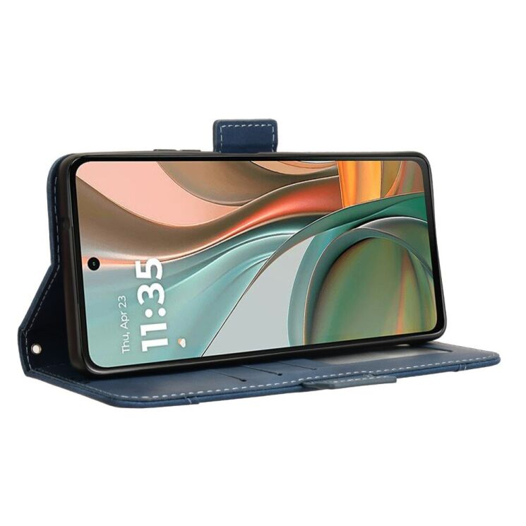Чехол Deexe Wallet Stand для Motorola Moto G75 - Blue: фото 4 из 8