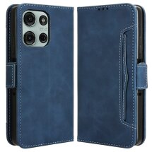 Чехол Deexe Wallet Stand для Motorola Moto G75 - Blue: фото 1 из 8