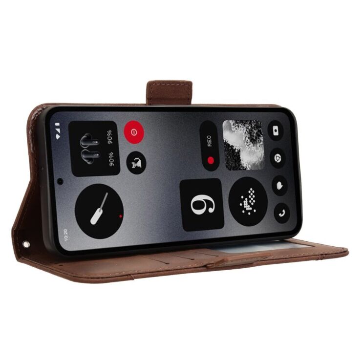 Чехол Deexe Wallet Stand для Nothing CMF Phone 1 - Brown: фото 4 из 7