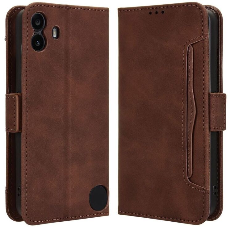 Чехол Deexe Wallet Stand для Nothing CMF Phone 1 - Brown: фото 1 из 7