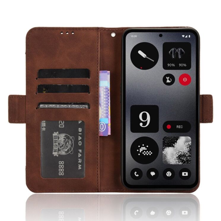 Чехол Deexe Wallet Stand для Nothing CMF Phone 1 - Brown: фото 3 из 7
