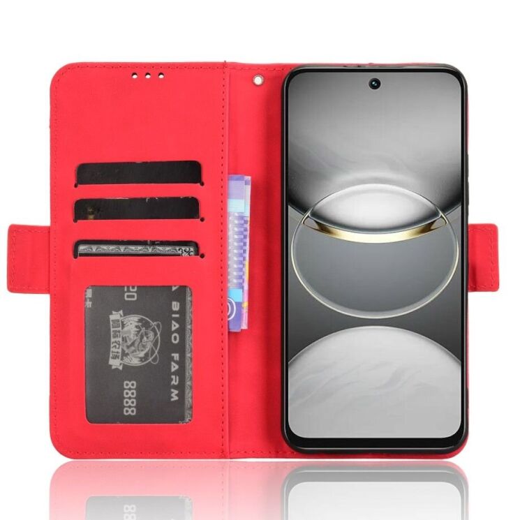 Чохол Deexe Wallet Stand для TECNO Spark 30C - Red: фото 3 з 7