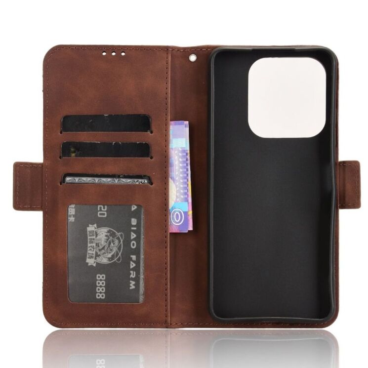 Чехол Deexe Wallet Stand для ZTE Nubia V60 Design - Brown: фото 4 из 8