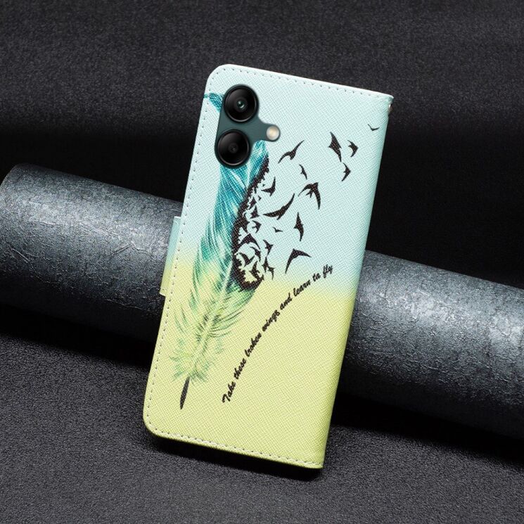 Чехол-книжка Deexe Color Wallet для Samsung Galaxy A05 (A055) - Feather and Birds: фото 6 из 8