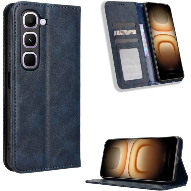 Чохол-книжка Deexe Retro Style для Infinix Hot 70 Pro - Blue: фото 2 з 18