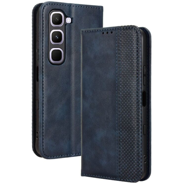 Чохол-книжка Deexe Retro Style для Infinix Hot 70 Pro - Blue: фото 1 з 18