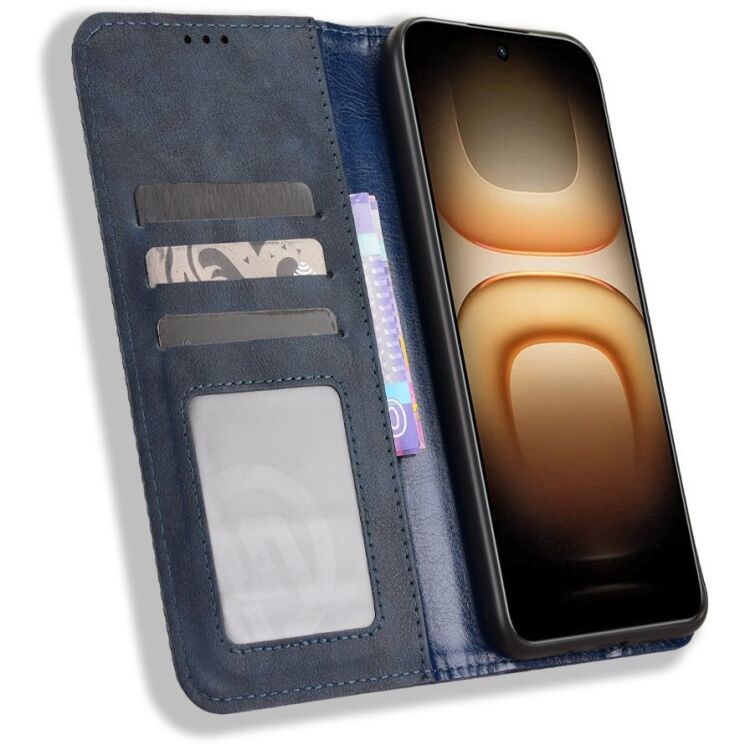 Чохол-книжка Deexe Retro Style для Infinix Hot 70 Pro - Blue: фото 5 з 18