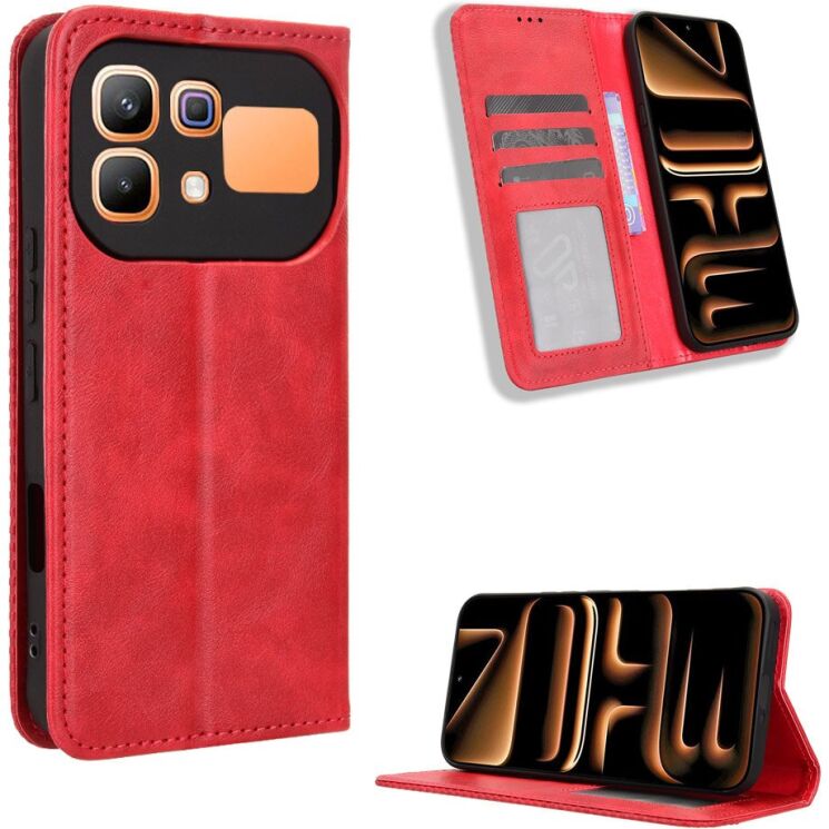 Чохол-книжка Deexe Retro Style для Infinix Note 60 / 60 Pro - Red (409302R) Чохол-книжка Deexe Retro Style для Infinix Note 60 / 60 Pro - Red: фото 1 з 18