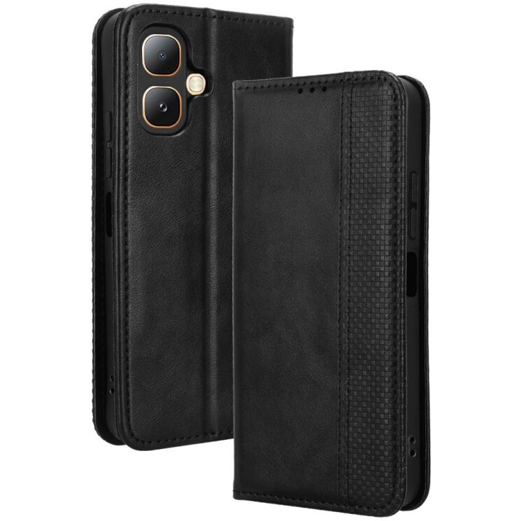 Чехол-книжка Deexe Retro Style для Infinix Smart 20 - Black: фото 1 из 20