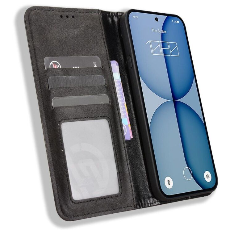 Чохол-книжка Deexe Retro Style для Nothing Phone (4a) - Black (411308B) Чохол-книжка Deexe Retro Style для Nothing Phone (4a) - Black: фото 6 з 18