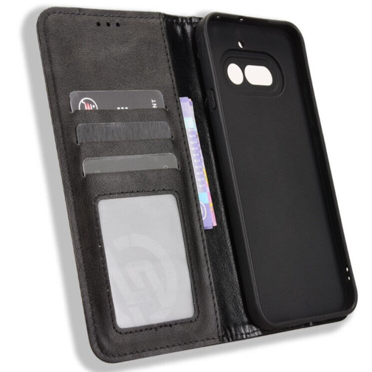 Чохол-книжка Deexe Retro Style для Nothing Phone (4a) - Black (411308B) Чохол-книжка Deexe Retro Style для Nothing Phone (4a) - Black: фото 5 з 18