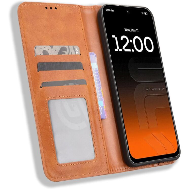 Чехол-книжка Deexe Retro Style для TECNO Pova 8 - Brown: фото 6 из 19