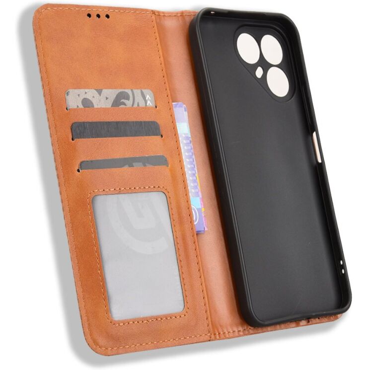 Чехол-книжка Deexe Retro Style для TECNO Pova 8 - Brown: фото 5 из 19