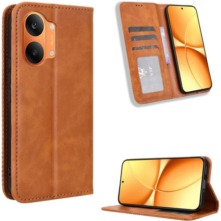 Чохол-книжка Deexe Retro Style для Xiaomi Poco X8 Pro Max - Brown: фото 1 з 20