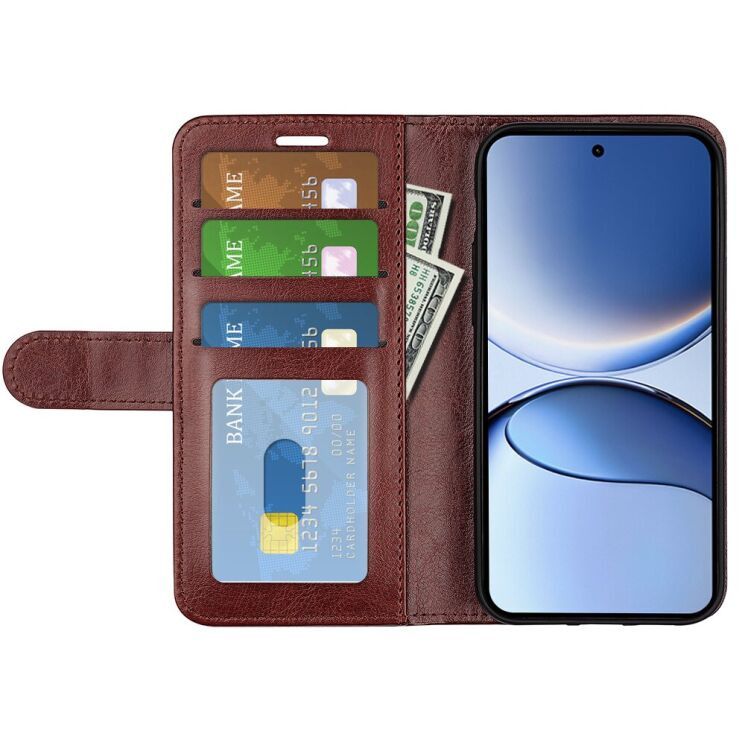 Чохол-книжка Deexe Wallet Style для Xiaomi Poco F7 - Brown: фото 4 з 8