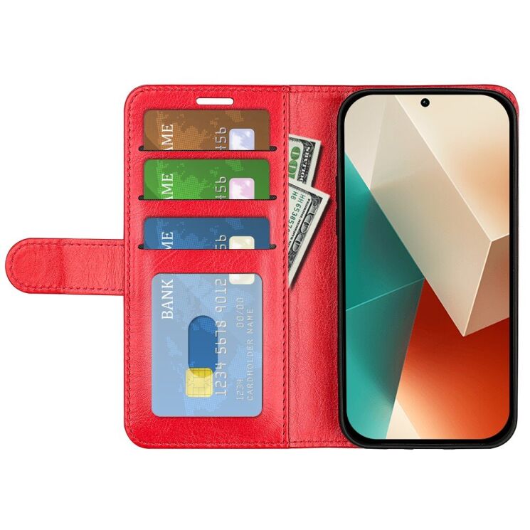 Чехол-книжка Deexe Wallet Style для Xiaomi Redmi Note 13 5G - Red: фото 2 из 6