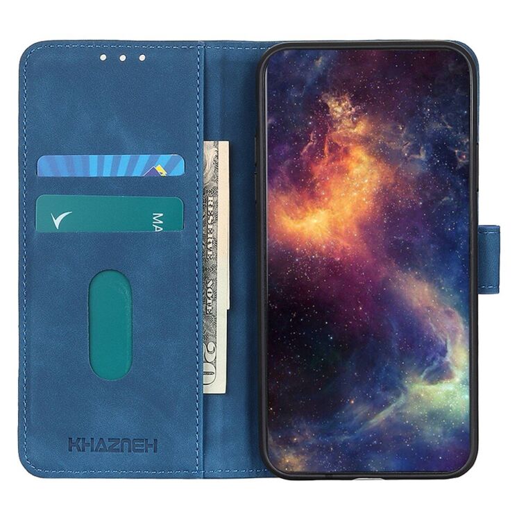 Чехол-книжка KHAZNEH Retro Wallet для Google Pixel 7a - Blue: фото 3 из 9