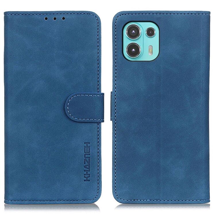 Чехол-книжка KHAZNEH Retro Wallet для Motorola Edge 20 Lite - Blue: фото 2 из 11