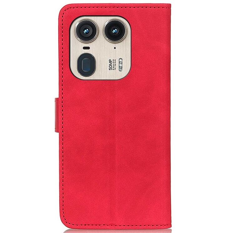 Чехол-книжка KHAZNEH Retro Wallet для Motorola Edge 50 Ultra - Red: фото 5 из 9