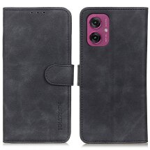 Чехол-книжка KHAZNEH Retro Wallet для Motorola Moto G55 - Black: фото 1 из 8