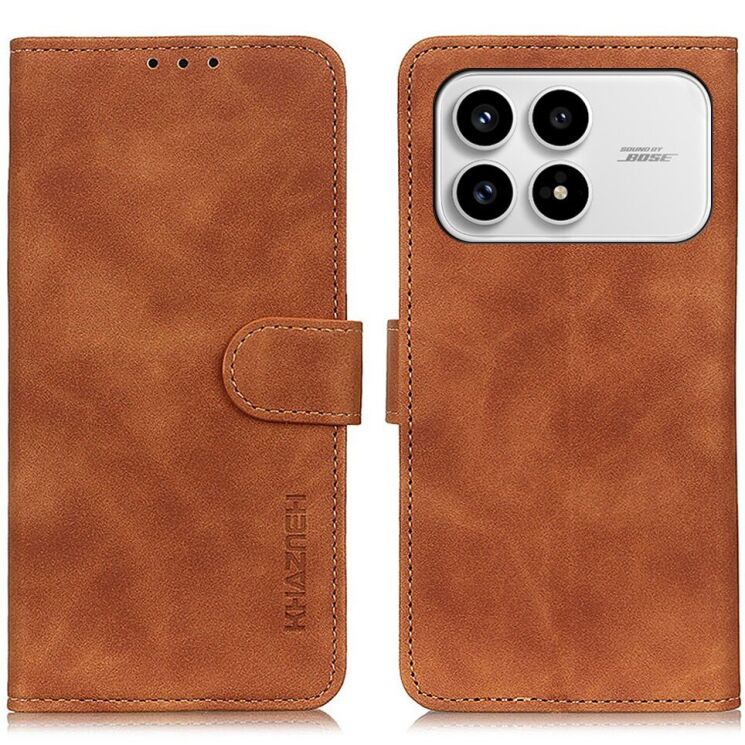 Чохол-книжка KHAZNEH Retro Wallet для Xiaomi Poco F8 Pro - Brown: фото 1 з 8