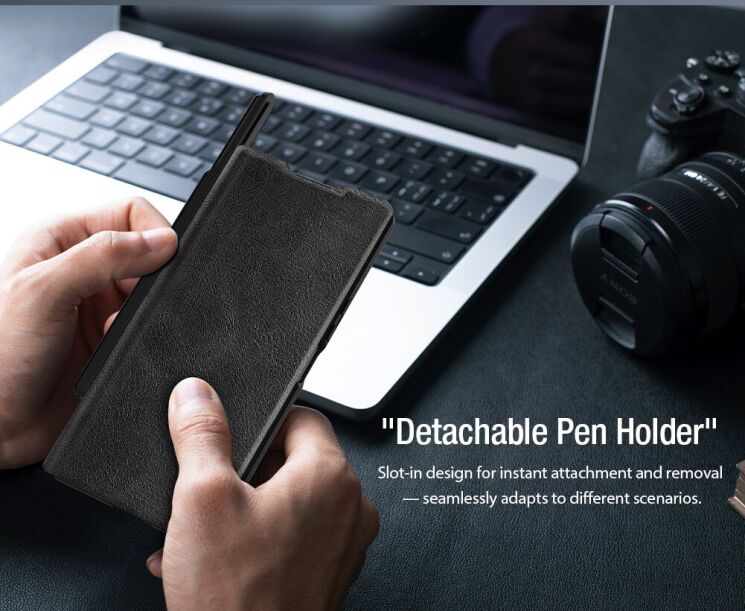 Чохол-книжка NILLKIN Qin Pro Series (FF) для Samsung Galaxy Fold 7 - Brown: фото 10 з 21
