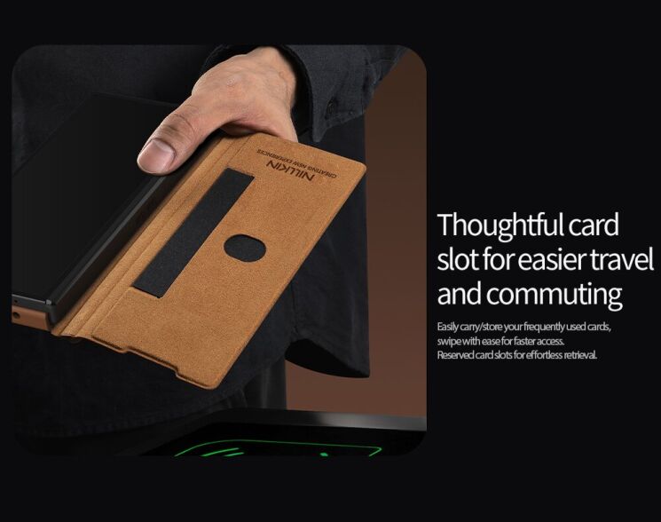 Чохол-книжка NILLKIN Qin Pro Series (FF) для Samsung Galaxy Fold 7 - Brown: фото 13 з 21