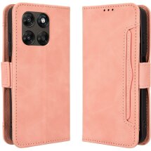 Чохол-книжка з кишеньками Deexe Wallet Stand для Motorola Moto G77 - Pink: фото 1 з 15