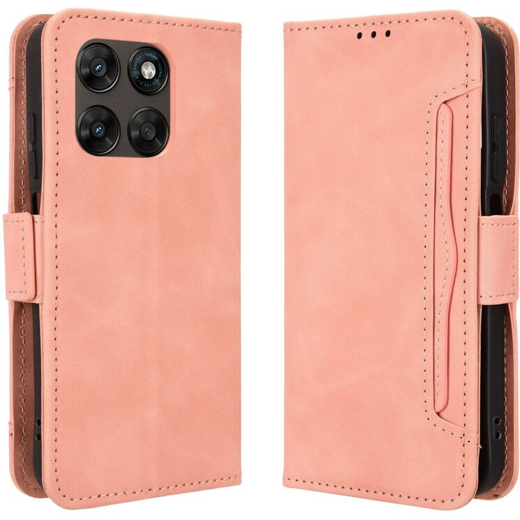 Чохол-книжка з кишеньками Deexe Wallet Stand для Motorola Moto G77 - Pink: фото 1 з 15