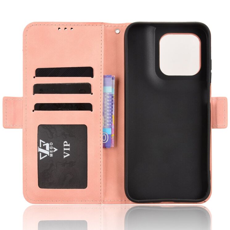 Чохол-книжка з кишеньками Deexe Wallet Stand для Motorola Moto G77 - Pink: фото 4 з 15