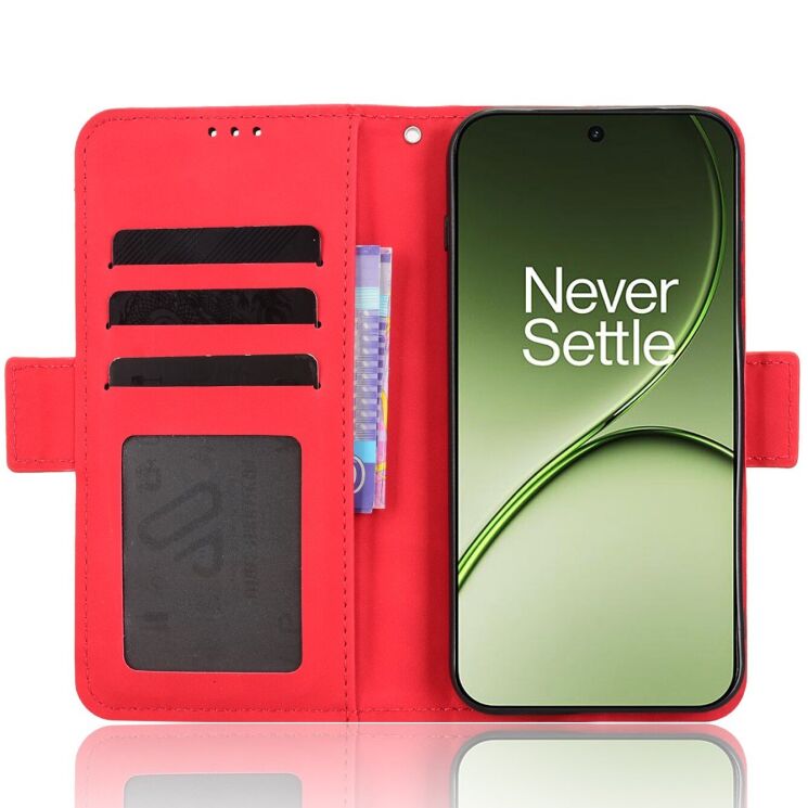 Чехол-книжка с карманами Deexe Wallet Stand для OnePlus 15T - Red: фото 5 из 15